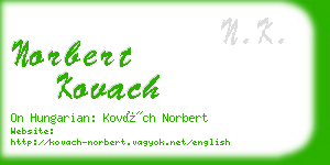 norbert kovach business card